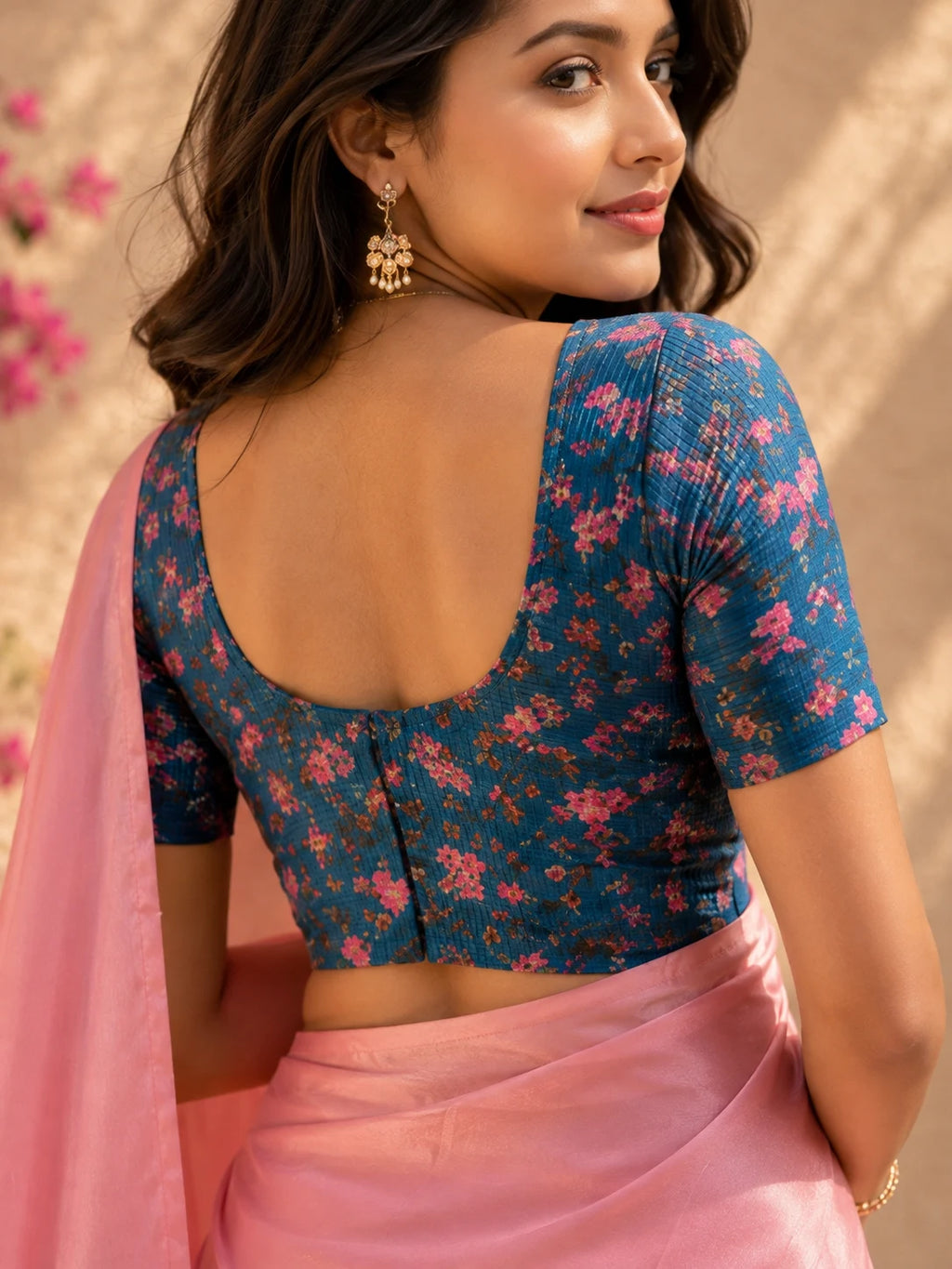Light Pink Crepe Saree