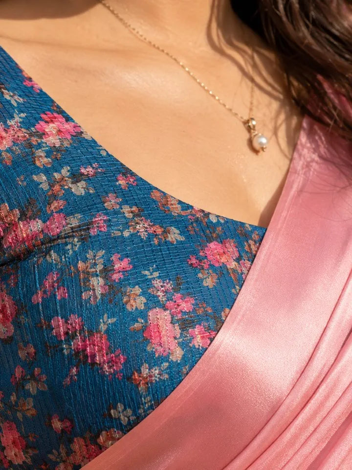 Light Pink Crepe Saree